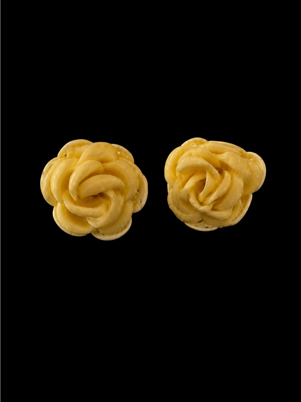 Vintage Yellow Rose Stud Clip-on Earrings
